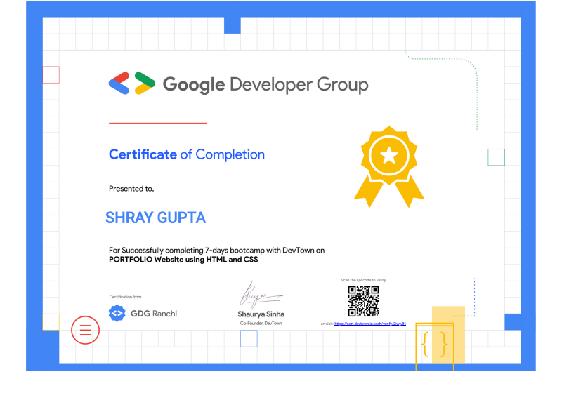 Google Portfolio Cert