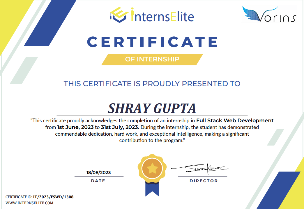 Certificate of Internship