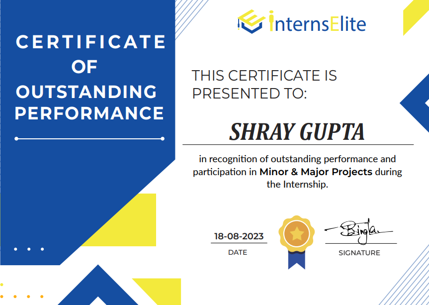 Certificate of Projects