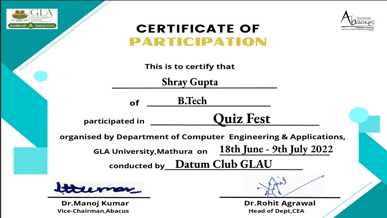 Quizfest Achievement